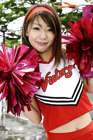 Sexy Tomomi Matsuda is a cute and naughty cheerleader